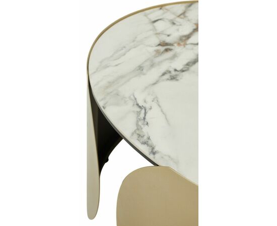 Стол журнальный BRANT KL-188 Контрастный мрамор матовый, итальянская керамика/ Шампань, ®DISAUR, изображение 7 | Интернет магазин мебели и декора LifeDekor
