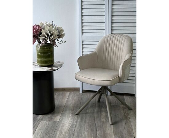 Стул RIKARD 360 град. кремовый RIELY-111 /PRESENT-120, шенилл - велюр / латте каркас, ®DISAUR, изображение 10 | Интернет магазин мебели и декора LifeDekor