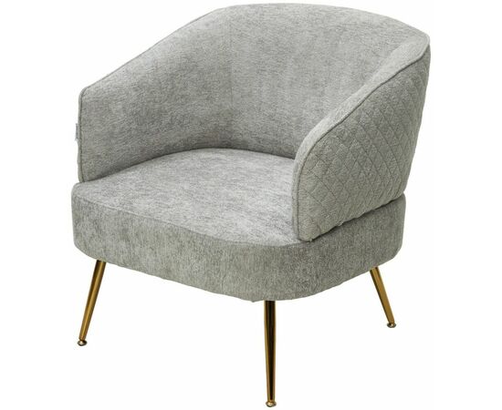 Кресло MUSSELS 3018-03 светло-серый, шенилл / золотой каркас, ®DISAUR | Интернет магазин мебели и декора LifeDekor