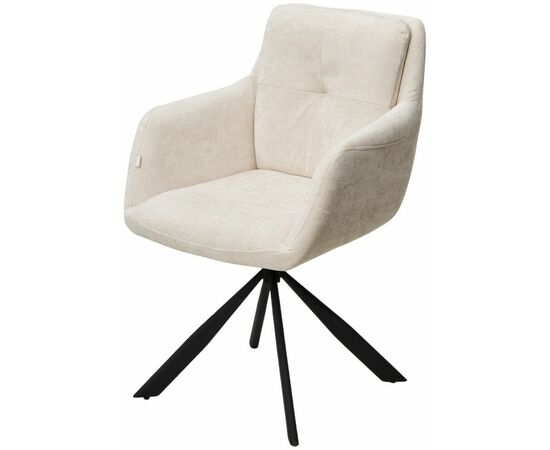 Стул ФЕДЕРИКО ДАНС 180 град. поворотный, NORDIC 11 Молочный / Черный каркас, M-City | Интернет магазин мебели и декора LifeDekor