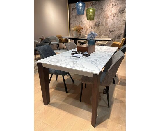 Стол ESMIR 180 MATTE ARABESCATO SOLID CERAMIC/ орех, ®DISAUR, изображение 2 | Интернет магазин мебели и декора LifeDekor