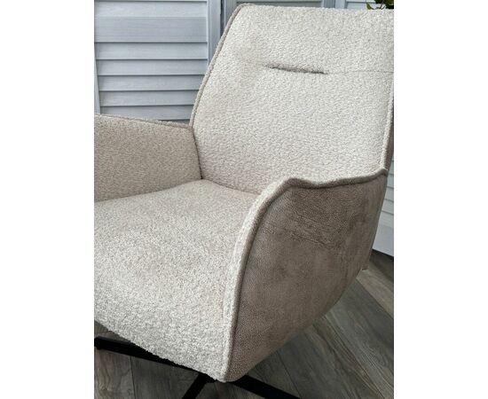 Кресло BELFAST 360 град. XD841-02 Бежевый, букле/ GINO-101 Бежевый, ткань/ Черный, ®DISAUR, изображение 2 | Интернет магазин мебели и декора LifeDekor