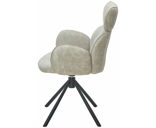 Стул VARDY 360 град.поворот. Brego-31 Бежевый, ткань/ 7525-01 Бежевый, велюр/Черный, ®DISAUR, изображение 6 | Интернет магазин мебели и декора LifeDekor