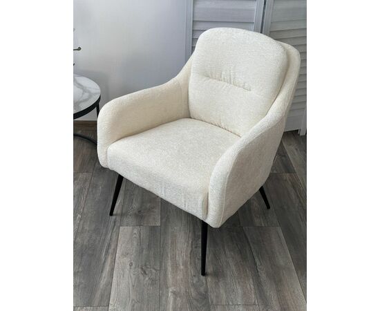 Кресло ARGOS 3018-01 белый, шенилл / черный каркас, ®DISAUR, изображение 5 | Интернет магазин мебели и декора LifeDekor