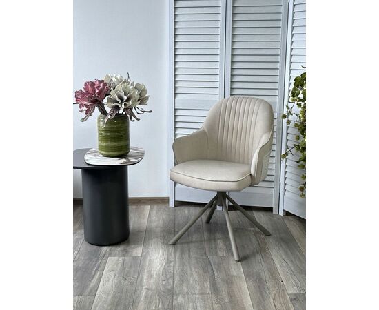 Стул RIKARD 360 град. кремовый RIELY-111 /PRESENT-120, шенилл - велюр / латте каркас, ®DISAUR, изображение 2 | Интернет магазин мебели и декора LifeDekor