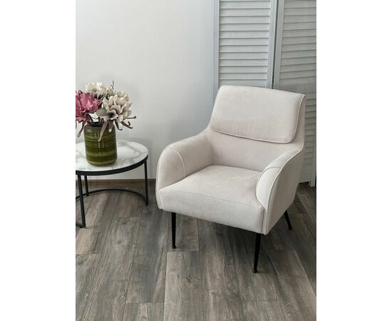 Кресло MAGDA Cato-01 белый, ткань / черный каркас, ®DISAUR, изображение 5 | Интернет магазин мебели и декора LifeDekor