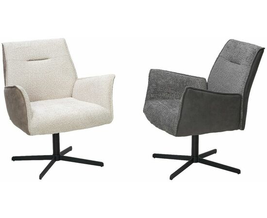 Кресло BELFAST 360 град. XD841-16 Серый, букле/ GINO-457 Серый, ткань/ Черный, ®DISAUR, изображение 5 | Интернет магазин мебели и декора LifeDekor