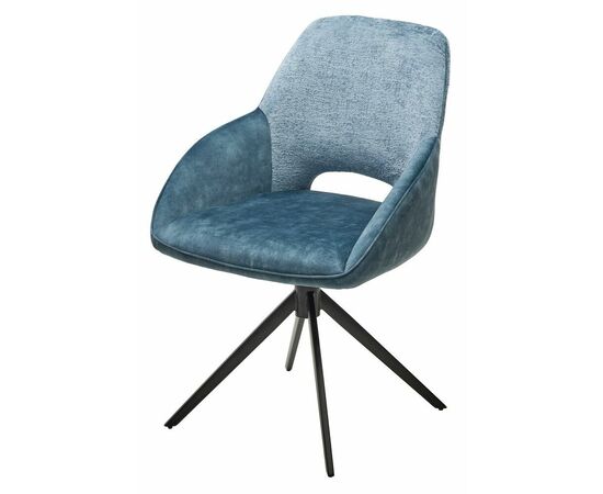 Стул BERRIES 360 град. Синий Loris-37, велюр/ темно-синий 7525-56, велюр/ черный каркас, DISAUR | Интернет магазин мебели и декора LifeDekor