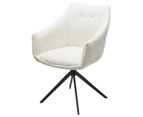 Стул CLOUDS 360 град. поворот. Белый Wales 101, букле/ черный каркас / Товарный знак DISAUR | Интернет магазин мебели и декора LifeDekor