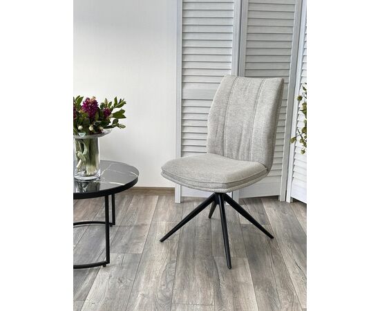 Стул YOHAN 360 град. поворот. KN01-04 Светло-серый, ткань / Черный, ®DISAUR, изображение 3 | Интернет магазин мебели и декора LifeDekor