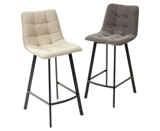 Полубарный стул CHILLI-QB SQUARE графит #14, велюр/ черный каркас (H=66cm) М-City, изображение 3 | Интернет магазин мебели и декора LifeDekor