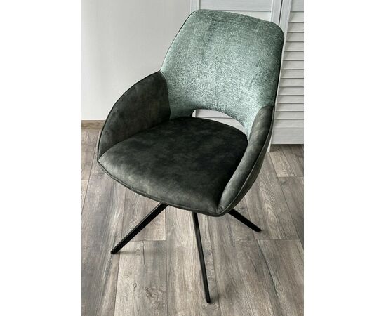 Стул BERRIES 360 град., Зеленый Loris-39, велюр/темно-зеленый 7525-156, велюр/ черный каркас, DISAUR, изображение 5 | Интернет магазин мебели и декора LifeDekor