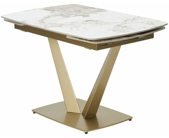 Стол ALATRI 120 GLOSS LUXURY PANDORA SOLID CERAMIC / шампань, ®DISAUR | Интернет магазин мебели и декора LifeDekor