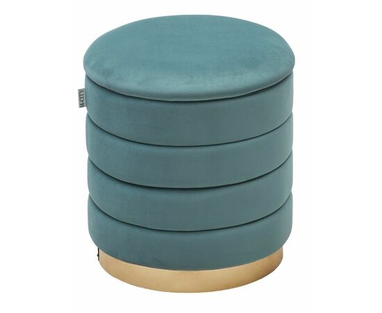 Пуф для гостиной ФРЕД бирюзовый BM-88, велюр / золотой каркас М-City | Интернет магазин мебели и декора LifeDekor