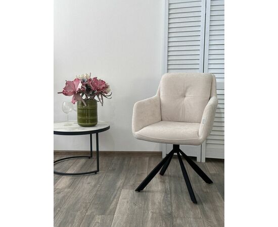 Стул ФЕДЕРИКО ДАНС 180 град. поворотный, NORDIC 11 Молочный / Черный каркас, M-City, изображение 2 | Интернет магазин мебели и декора LifeDekor