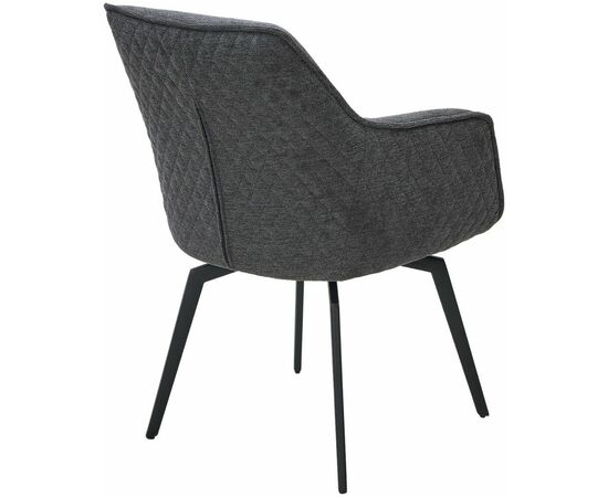 Стул RENLY 180 град. поворот. Brego-16 Темно-серый, ткань / Черный, ®DISAUR, изображение 6 | Интернет магазин мебели и декора LifeDekor