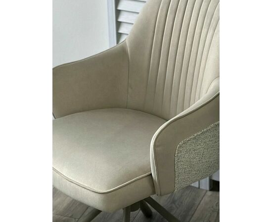 Стул RIKARD 360 град. кремовый RIELY-111 /PRESENT-120, шенилл - велюр / латте каркас, ®DISAUR, изображение 5 | Интернет магазин мебели и декора LifeDekor