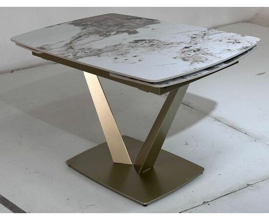 Стол ALATRI 120 GLOSS LUXURY PANDORA SOLID CERAMIC / шампань, ®DISAUR, изображение 3 | Интернет магазин мебели и декора LifeDekor