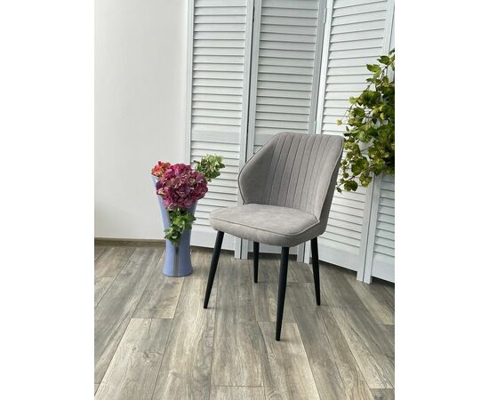 Стул VENA, цвет B22 Серый, велюр / черный каркас М-City, изображение 3 | Интернет магазин мебели и декора LifeDekor