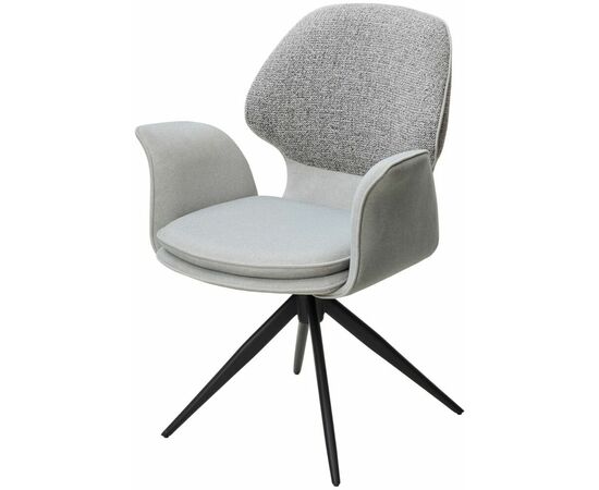 Стул LENNE 360 град. поворот., серый MILAN-450, ткань/ MOHAIR-151, ткань/ Черный, ®DISAUR | Интернет магазин мебели и декора LifeDekor