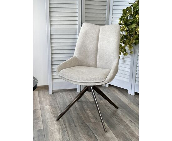 Стул OSKAR 360 град. поворот. KN01-05 Бежевый/ BZ1046-11 Бежевый/ Шоколадное золото каркас, ®DISAUR, изображение 4 | Интернет магазин мебели и декора LifeDekor