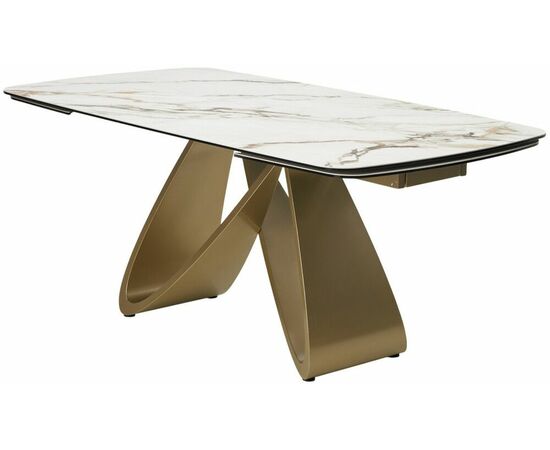 Стол PALACIO 180  KL-188 Контрастный мрамор матовый, итальянская керамика/ Шампань, ®DISAUR, изображение 3 | Интернет магазин мебели и декора LifeDekor