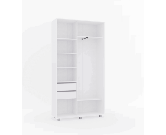 Шкаф-купе PRIME, 120х45х230 Белый с зеркалом, изображение 3 | Интернет магазин мебели и декора LifeDekor