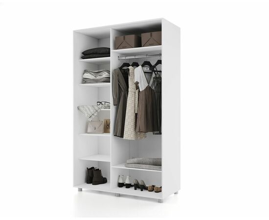 Шкаф-купе PRIME, 160х60х230 Белый с зеркалом, изображение 4 | Интернет магазин мебели и декора LifeDekor