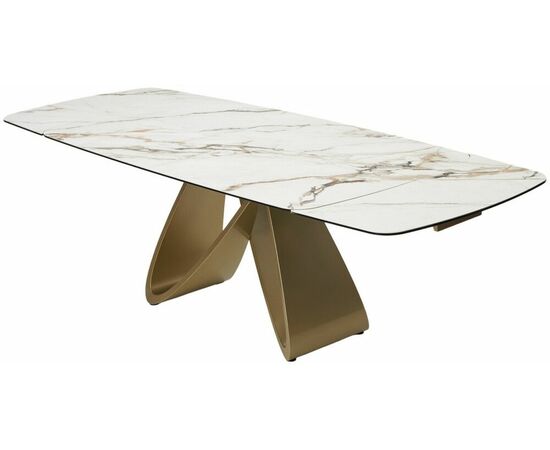 Стол PALACIO 180  KL-188 Контрастный мрамор матовый, итальянская керамика/ Шампань, ®DISAUR, изображение 10 | Интернет магазин мебели и декора LifeDekor