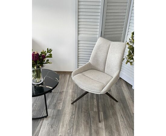 Стул OSKAR 360 град. поворот. KN01-05 Бежевый/ BZ1046-11 Бежевый/ Шоколадное золото каркас, ®DISAUR, изображение 7 | Интернет магазин мебели и декора LifeDekor