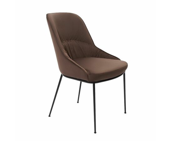 Кресло Etna коричневое, основание черный металл | Интернет магазин мебели и декора LifeDekor