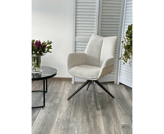 Стул PONTUS 360 град. поворот. KN01-05 Бежевый/ BZ1046-11 Бежевый/ Шоколадное золото, ®DISAUR, изображение 4 | Интернет магазин мебели и декора LifeDekor