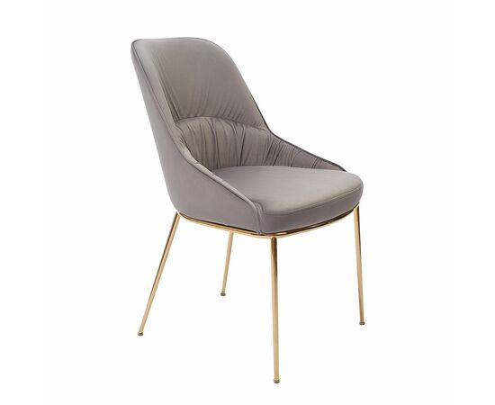 Кресло Etna серое, основание золото | Интернет магазин мебели и декора LifeDekor