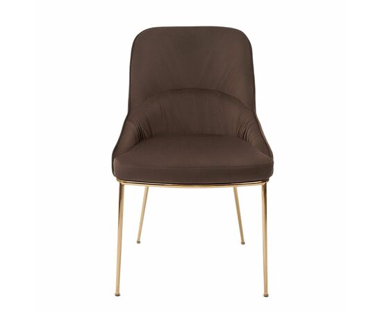 Кресло Etna коричневое, основание золото, изображение 2 | Интернет магазин мебели и декора LifeDekor