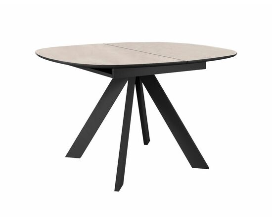 Стол DikLine BK100 Керамика Krater Perla (бежевый матовый)/подстолье черное/опоры черные | Интернет магазин мебели и декора LifeDekor