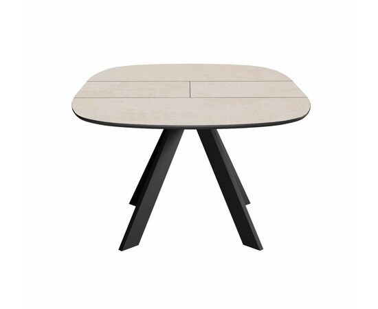Стол DikLine BK100 Керамика Krater Perla (бежевый матовый)/подстолье черное/опоры черные, изображение 2 | Интернет магазин мебели и декора LifeDekor