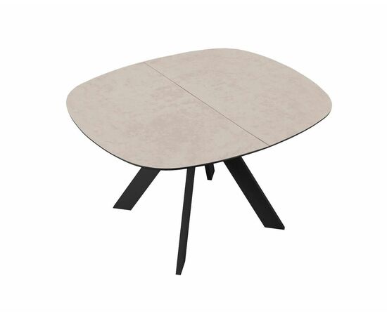 Стол DikLine BK100 Керамика Krater Perla (бежевый матовый)/подстолье черное/опоры черные, изображение 3 | Интернет магазин мебели и декора LifeDekor