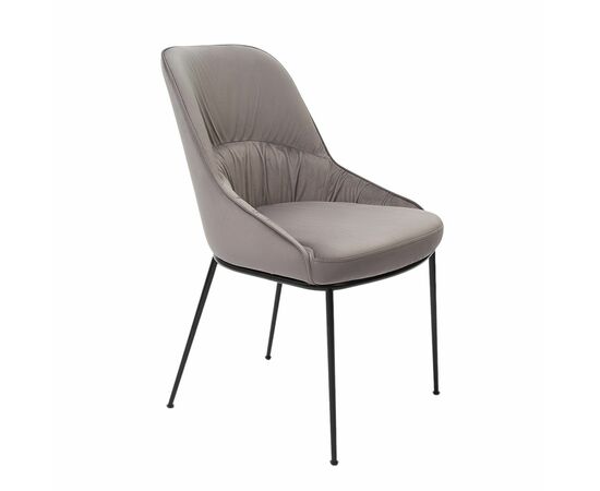 Кресло Etna серое, основание черный металл | Интернет магазин мебели и декора LifeDekor