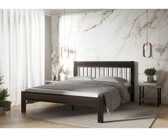 Кровать АГАТА 160, черный/шоколад, изображение 5 | Интернет магазин мебели и декора LifeDekor
