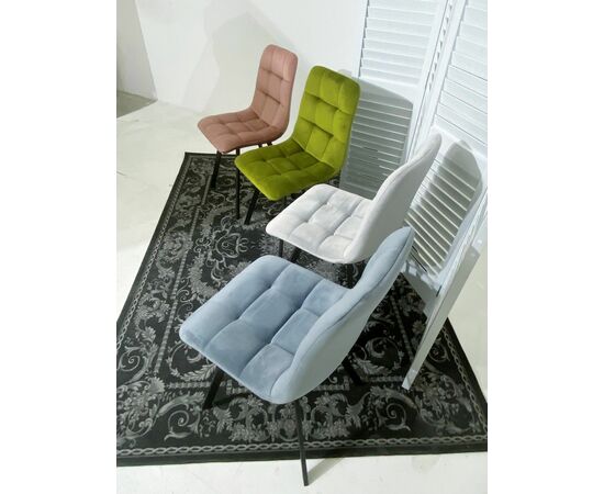 Стул CHILLI SQUARE BLUVEL-03 светло-серый, велюр / черный каркас М-City, изображение 3 | Интернет магазин мебели и декора LifeDekor