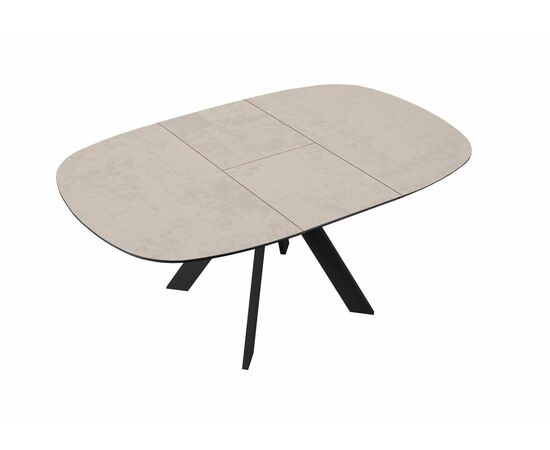 Стол DikLine BK100 Керамика Krater Perla (бежевый матовый)/подстолье черное/опоры черные, изображение 5 | Интернет магазин мебели и декора LifeDekor