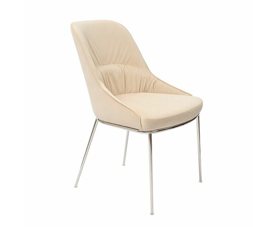 Кресло Etna бежевое, основание хром | Интернет магазин мебели и декора LifeDekor