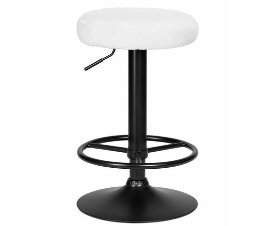 Табурет барный DOBRIN TEDDY BLACK, белый букле (13), Вариант: белый букле (13) | Интернет магазин мебели и декора LifeDekor