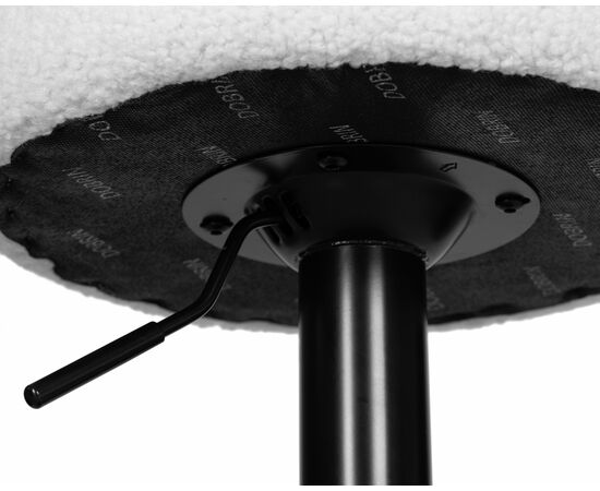 Табурет барный DOBRIN TEDDY BLACK, белый букле (13), Вариант: белый букле (13), изображение 3 | Интернет магазин мебели и декора LifeDekor