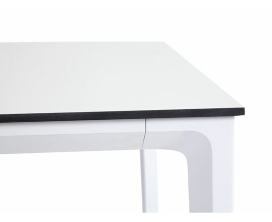 "Малага" обеденный стол из HPL 140х80см, цвет молочный, каркас белый, изображение 4 | Интернет магазин мебели и декора LifeDekor