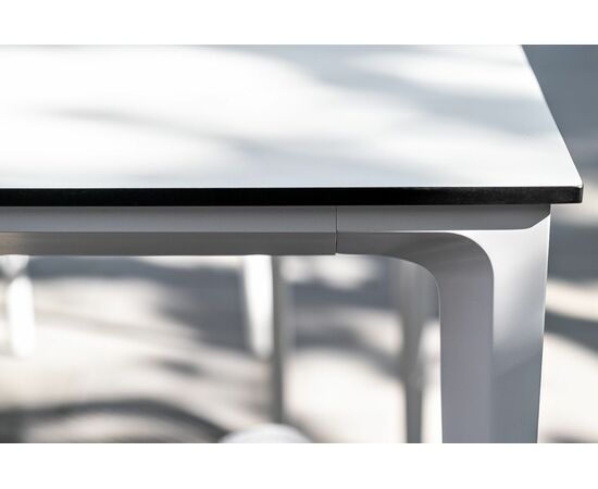 "Малага" обеденный стол из HPL 140х80см, цвет молочный, каркас белый, изображение 14 | Интернет магазин мебели и декора LifeDekor