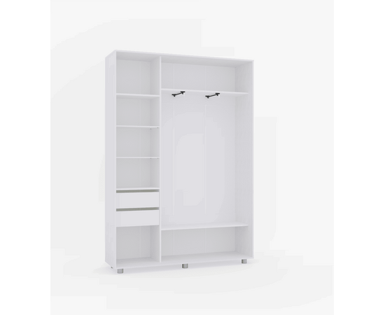 Шкаф-купе PRIME, 160х45х230 Белый с зеркалом, изображение 4 | Интернет магазин мебели и декора LifeDekor
