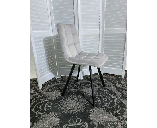 Стул CHILLI SQUARE BLUVEL-03 светло-серый, велюр / черный каркас М-City, изображение 2 | Интернет магазин мебели и декора LifeDekor