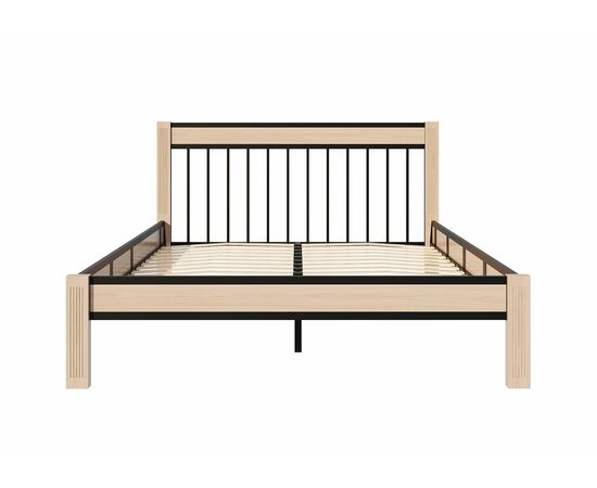 Кровать АГАТА 160, черный/натуральный, изображение 3 | Интернет магазин мебели и декора LifeDekor