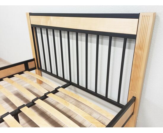 Кровать АГАТА 160, черный/натуральный, изображение 5 | Интернет магазин мебели и декора LifeDekor